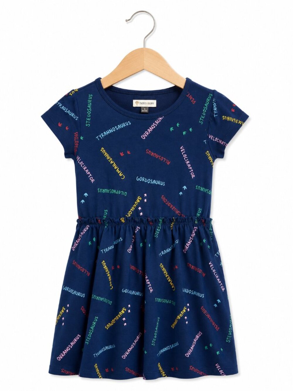 TUCKER + TATE X Smithsonian Print Play Dress Blue Estate Foot Print Dinos 6